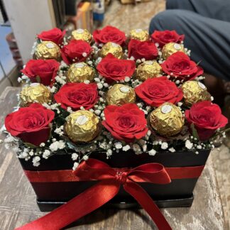 Ferrero Rocher & Roses box Arrangement