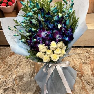Blue Orchids n White Combo