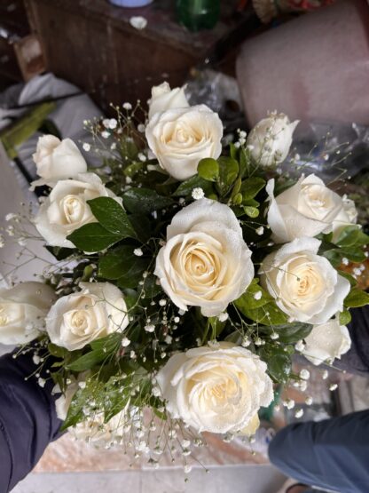White Roses Glass Arrangement - Image 2