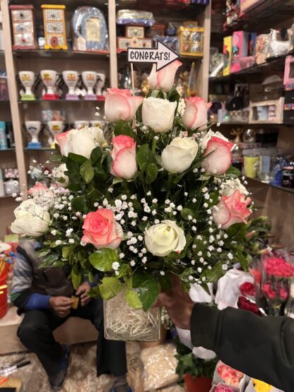 Mix Roses Vase Arrangement