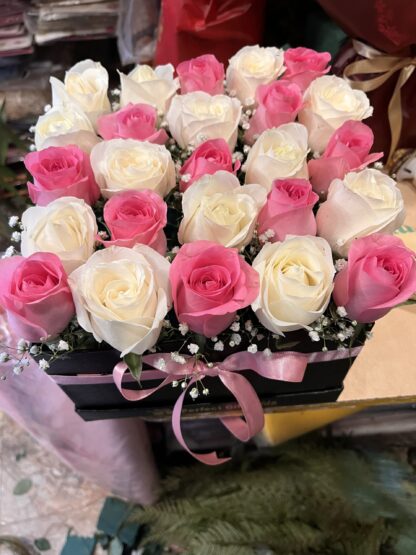 White n Pink Roses Box