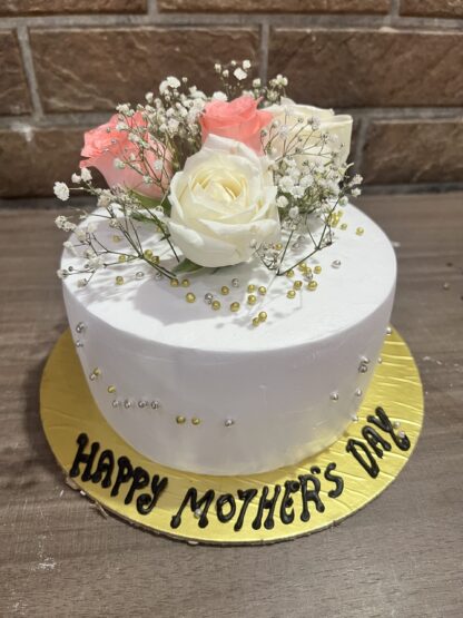Floral White n Pink Cake