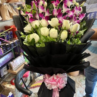 Orchids N White Roses
