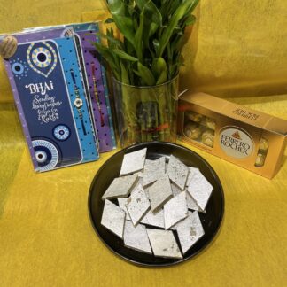 2 Rakhi Sweets Chocolates &Bamboo Plant