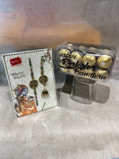 Lumba Rakhi With Customise Ferrero Rochers Box