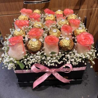 Pink Roses n Rocher Box Combo