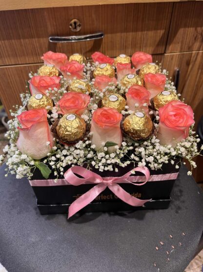 Pink Roses n Rocher Box Combo