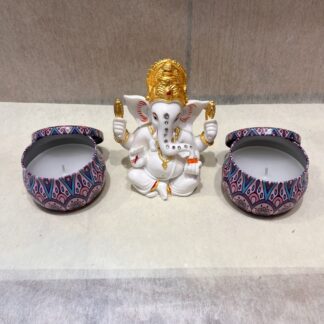 White Ganesha Idol n Archies Candles