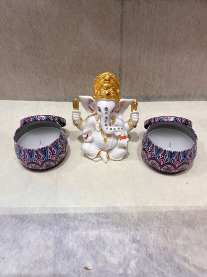 White Ganesha Idol n Archies Candles