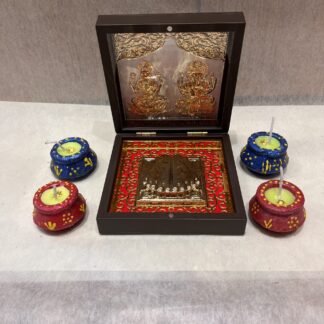 Shri Laxmi & Ganesh Ji Pooja Box with 4 Small 🪔
