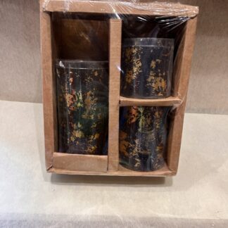 Black Golden Pillar Candle Gift Set