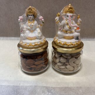 Shri Laxmi & Ganesh Ji Showpiece with Dryfruits