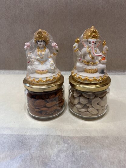 Shri Laxmi & Ganesh Ji Showpiece with Dryfruits