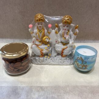 Laxmi Ganesh Ji Idol Dry Fruits n Candle