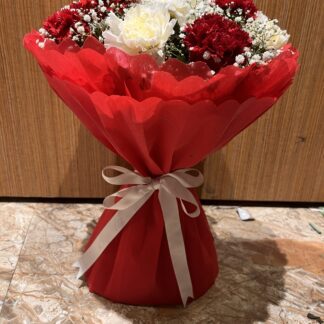 Red n White Mix Carnations  Bouquet