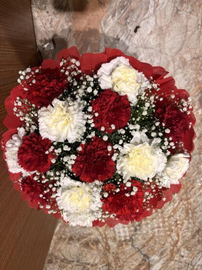 Red n White Mix Carnations  Bouquet - Image 2