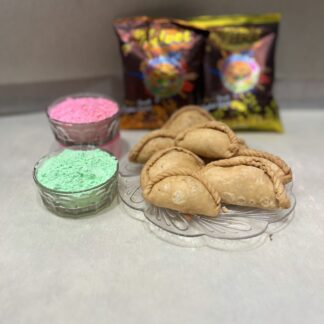 Plain Gujiya 500gm & 4 Pkt Gulal Combo
