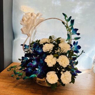Dashing Blue & White Basket Arrangement-By PGA