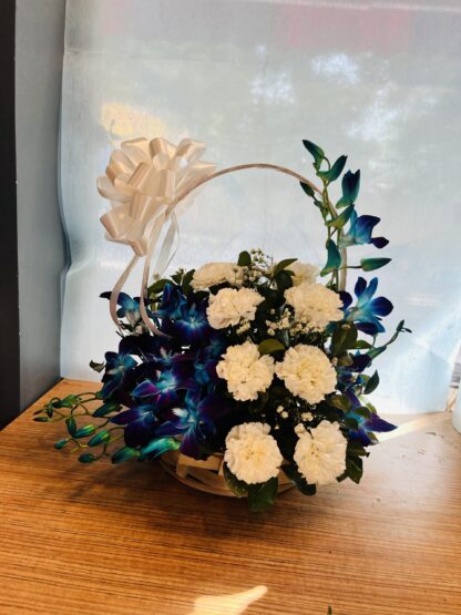 Dashing Blue & White Basket Arrangement-By PGA