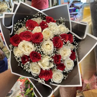 Premium White & Red Roses Beauty-By PGA