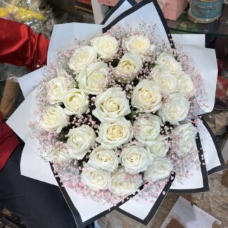 Premium White Roses Bouquet-By PGA
