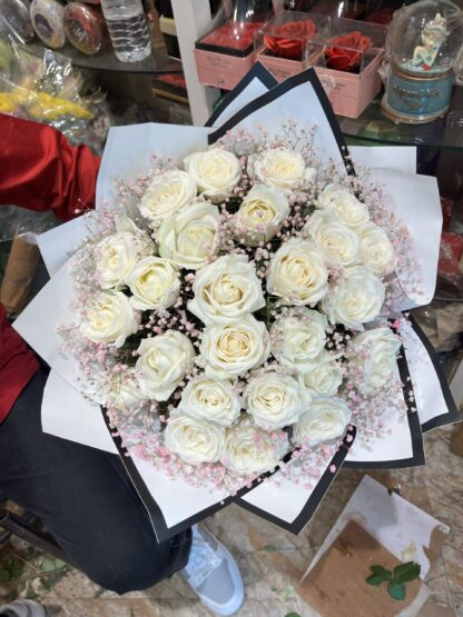 Premium White Roses Bouquet-By PGA