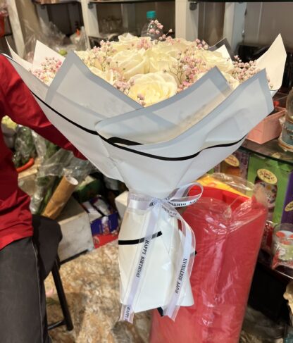 Premium White Roses Bouquet-By PGA - Image 2
