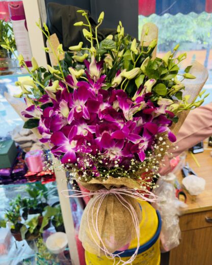 Premium Purple 10 Orchids Bouquet-By PGA