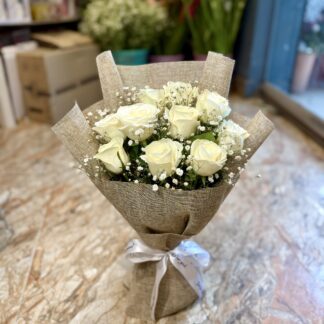 White Roses In Jute-By PGA