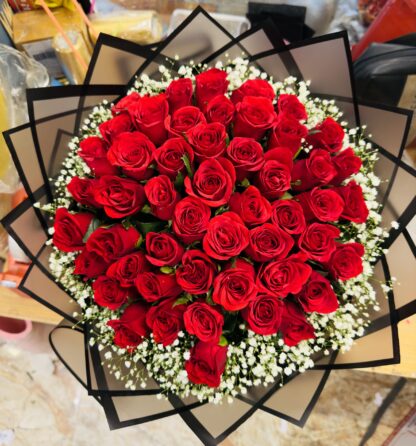 100 Premium Red Roses Bouquet-By PGA - Image 2