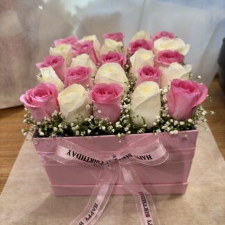 Pink & White Roses Box-By PGA