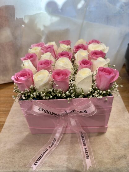 Pink & White Roses Box-By PGA
