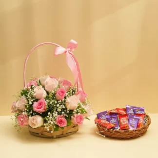 Pink Roses N Chocolates Combo-By PGA
