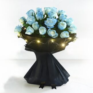 Led Blue Spray Roses Bouquet For Dad