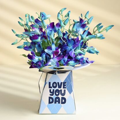 Blue Orchids Bouquet For Dad