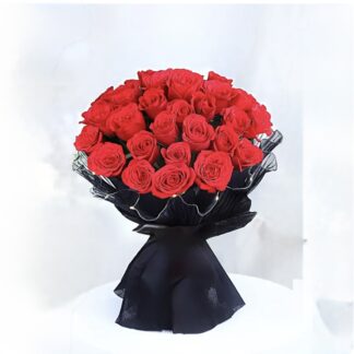 LED Red Roses Brighten Bouquet