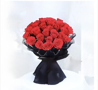 LED Red Roses Brighten Bouquet