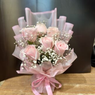 Blushing Pink Roses Small Bouquet-By PGA