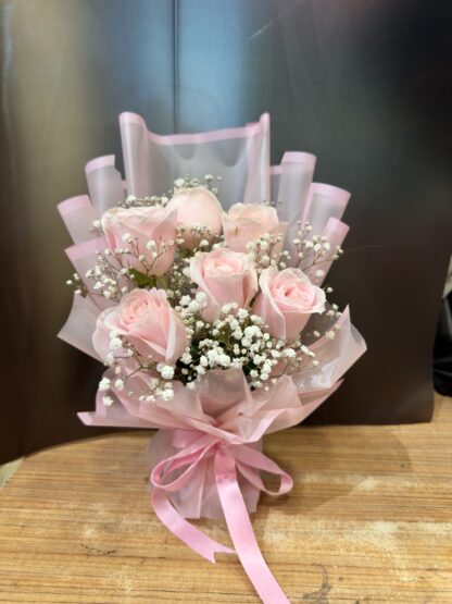 Blushing Pink Roses Small Bouquet-By PGA