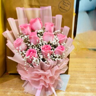 Beautiful Blushing Pink Roses Bouquet-By PGA