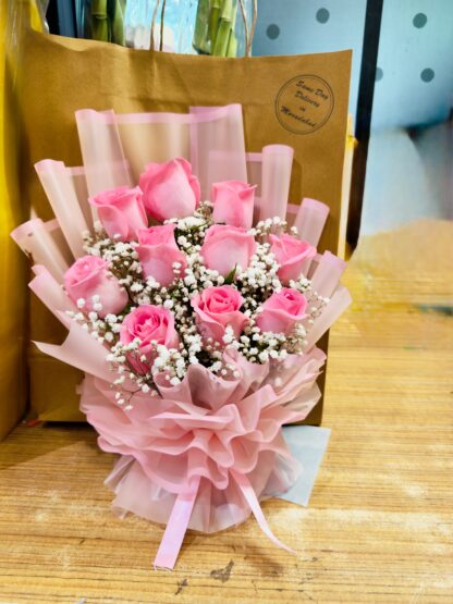 Beautiful Blushing Pink Roses Bouquet-By PGA