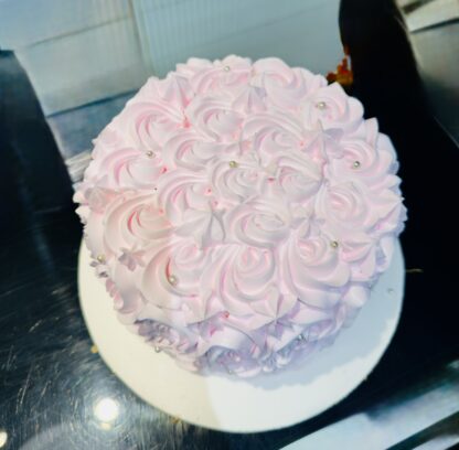 Pinkish Vanilla Floral Cake-1Kg - Image 2
