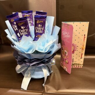 Single Rakhi With Dairy-milk Bouquet