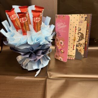 Two Rakhi With  Kitkat Chocolate Bouquet