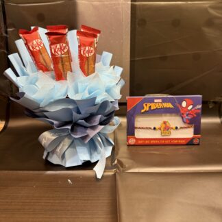 Spidy Kids Rakhi With Chocolate Bouquet