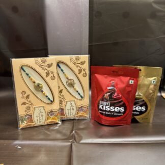 Two Premium Rakhi Set & Kisses Pouch