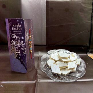 Single Rakhi With Kaju Katli