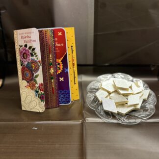 Two Rakhi Set With Kaju Katli