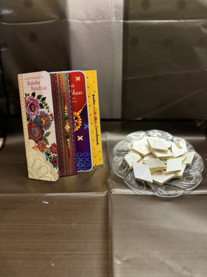 Two Rakhi Set With Kaju Katli