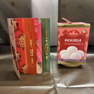 Beautiful Two Rakhi Set With Sweets